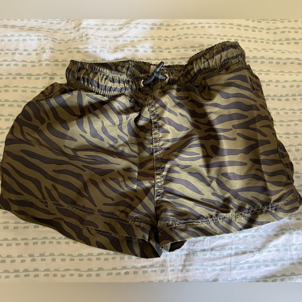 Zara White and Brown swim trunks